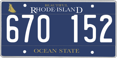 RI license plate 670152