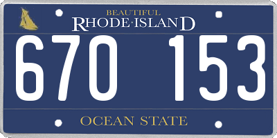 RI license plate 670153