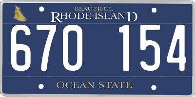 RI license plate 670154