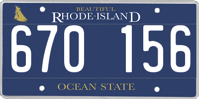 RI license plate 670156