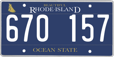 RI license plate 670157