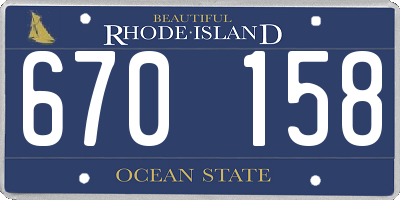 RI license plate 670158