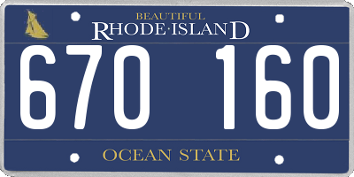 RI license plate 670160