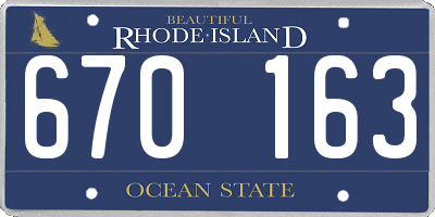 RI license plate 670163