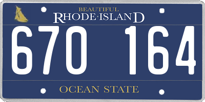 RI license plate 670164