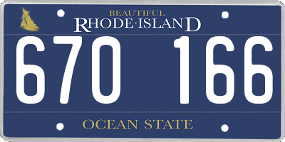 RI license plate 670166