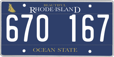 RI license plate 670167