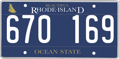 RI license plate 670169
