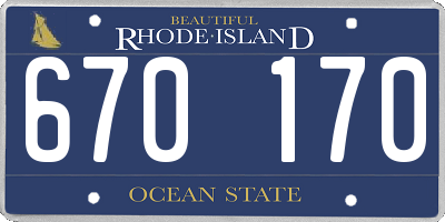 RI license plate 670170