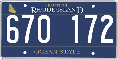 RI license plate 670172
