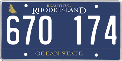 RI license plate 670174