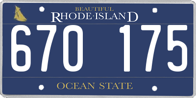 RI license plate 670175