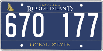 RI license plate 670177