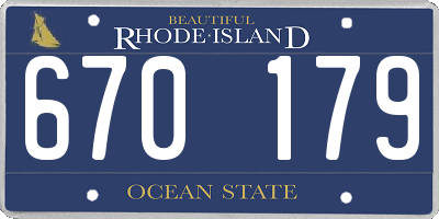 RI license plate 670179
