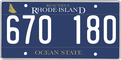RI license plate 670180