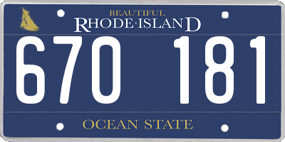 RI license plate 670181
