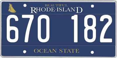 RI license plate 670182