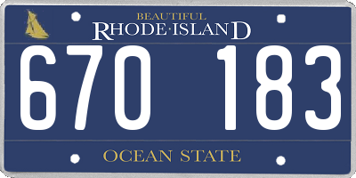 RI license plate 670183