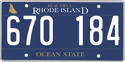 RI license plate 670184