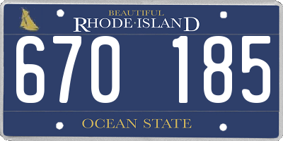 RI license plate 670185