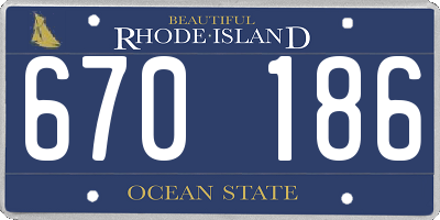 RI license plate 670186