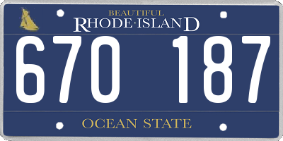 RI license plate 670187