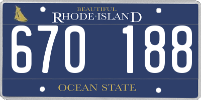 RI license plate 670188