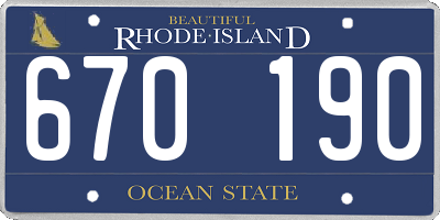 RI license plate 670190