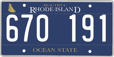 RI license plate 670191