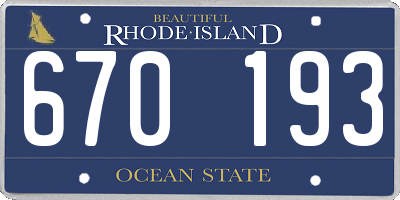 RI license plate 670193