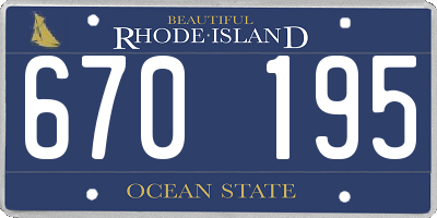 RI license plate 670195