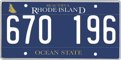 RI license plate 670196