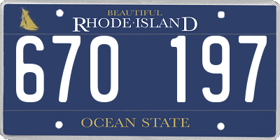 RI license plate 670197