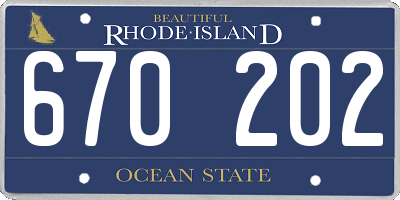 RI license plate 670202