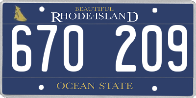 RI license plate 670209