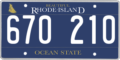 RI license plate 670210