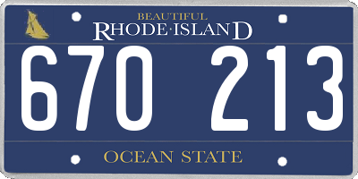 RI license plate 670213