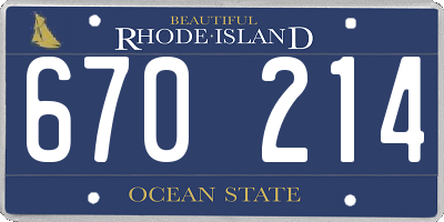 RI license plate 670214