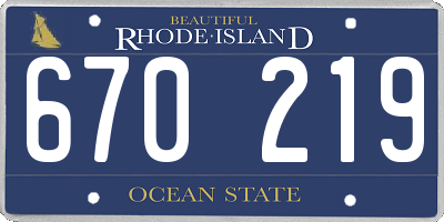 RI license plate 670219