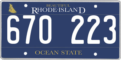 RI license plate 670223
