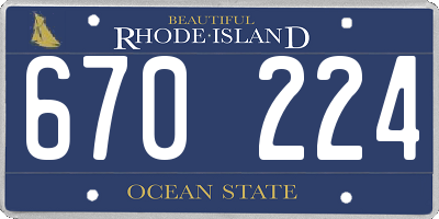 RI license plate 670224