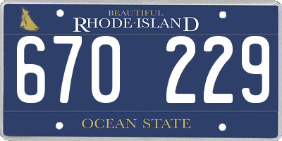 RI license plate 670229