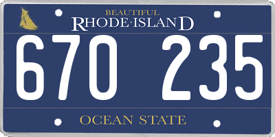 RI license plate 670235