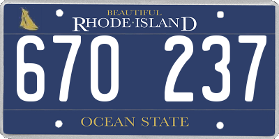 RI license plate 670237