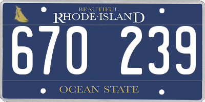 RI license plate 670239