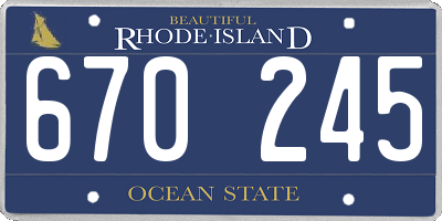 RI license plate 670245