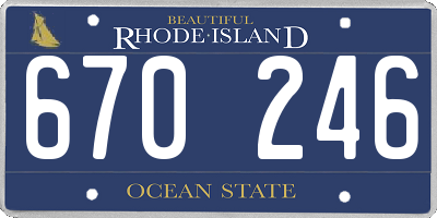 RI license plate 670246