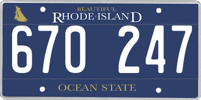 RI license plate 670247