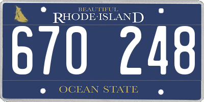 RI license plate 670248