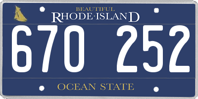 RI license plate 670252
